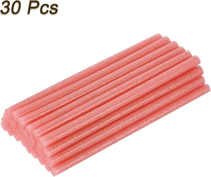 uxcell 30pcs Full Size Hot Glue Gun Sticks 8-inch x 0.43-inch High Sticky Large Hot Glue Sticks for Glue Gun, Glitter Bright Red