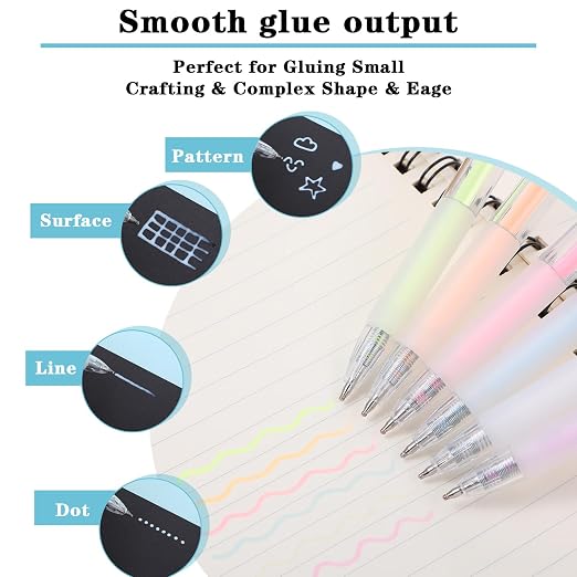 36Pcs Quick Dry Glue Pen, Ballpoint Roller Glue Pen Tacky Glues Pens | Apply Glues Like Writing, Easy Precise Control, Fine Tip, Classroom Supplies, for Craft Scrapbook, Card Making