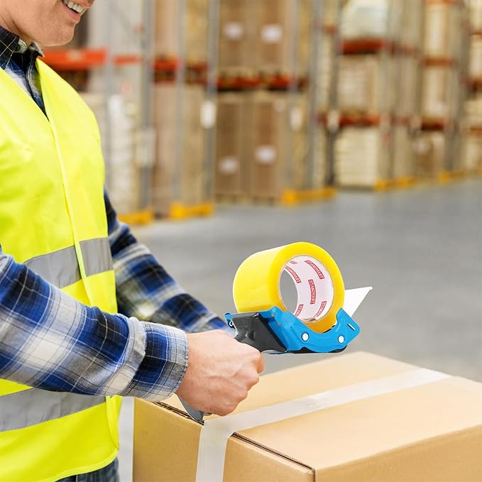 8 Pack Tape Gun for Packing Boxes, 3 inch Packaging Tape Dispenser with Quick Load for Packaging and Box Sealing Industrial Durability
