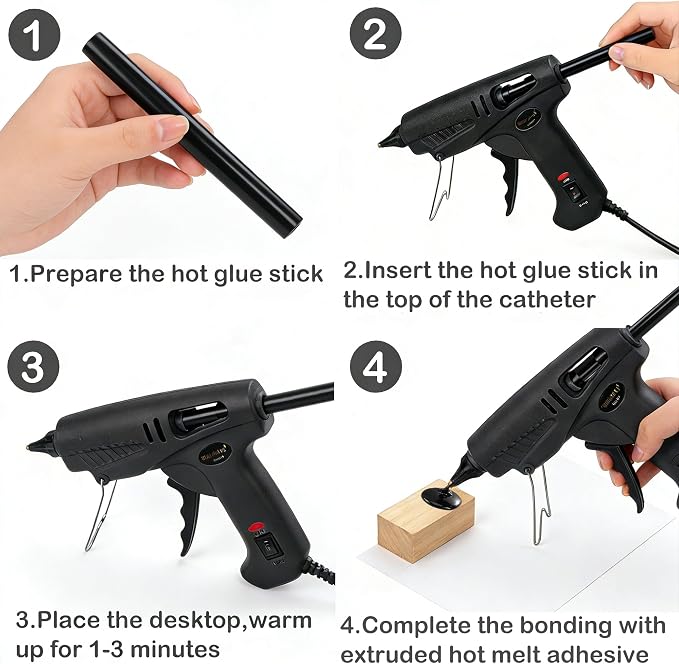 Hot Glue Gun Sticks: Black Full Size 0.43" X 7.9" for DIY Lovers - 24 Pack High Adhesion for Home Craft, Birthday Christmas Greeting Card, Fabric & Jewelry Making with Storage Box
