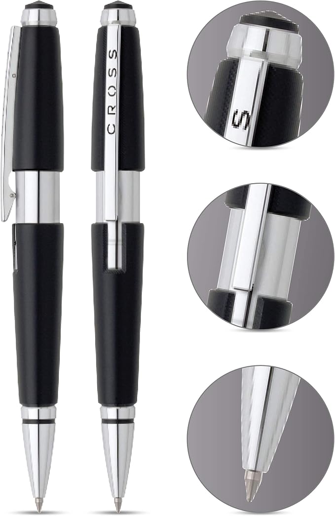 Cross Edge Jet Black Rollerball Pen - AT0555-2