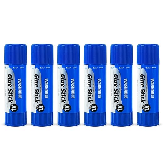 Darice Giant Glue Sticks, Large 115-gram/4.05oz Jumbo XL Glue Stick - Washable, Non-Toxic - Classroom School Supplies - 6 Pack