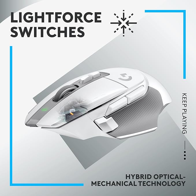 Logitech G502 X Lighstspeed Wireless Gaming Mouse + 10th Anniversary Mousepad Bundle - White