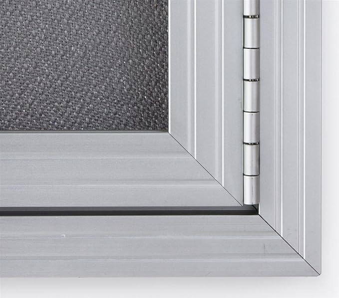 6 x 4 Foot Enclosed Bulletin Board with Fabric Interior, 3 Separate Locking Swing-Open Doors, 72 x 48 Inch Wall-Mounted Tack Board - Silver Aluminum Frame with Light Gray Interior