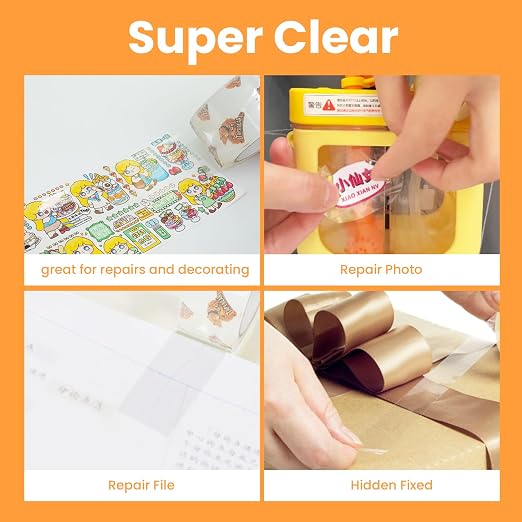 TAPEBEAR Super Clear Packing Tape 1.88" x 55Yards 2.7mil Thick Moving Tape | Storage Packaging Tape Heavy Duty Tape Refills, High Transparency, Long Lasting, 48Rolls