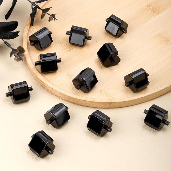 12pcs Tape Dispenser Core, Plastic Tape Dispenser Wheel Holder Insert Tape Dispenser Roll Tape Dispenser Roller Parts Replacement Accessories for School Office Home Supplies (Black)