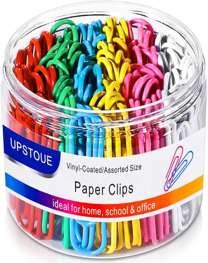 Vinaco Paper Clips Colorful, 100 Pack Large Paper Clips 2 Inch (50 mm), Durable & Rust Resistant, Jumbo Paper Clip, Colored Paper Clip. Great for Office, School and Personal Use (Multicolored)