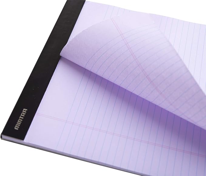 Mintra Office Colorful Legal Pads - Includes 2 Blue, 2 Pink, and, 2 Green Writing Pads, Micro Perforated Lined Sheets, Ideal for Professional & Personal Use, 8.5"x11" Wide Ruled, 6 pack Basic Pastel