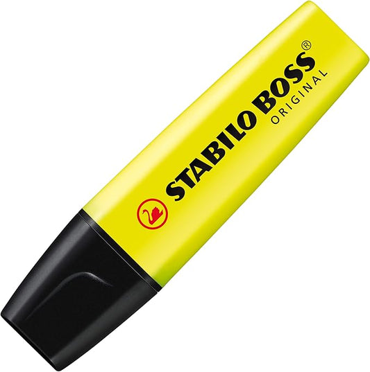 STABILO BOSS Original Fluorescent Highlighter, 2mm + 5mm Tip - Yellow