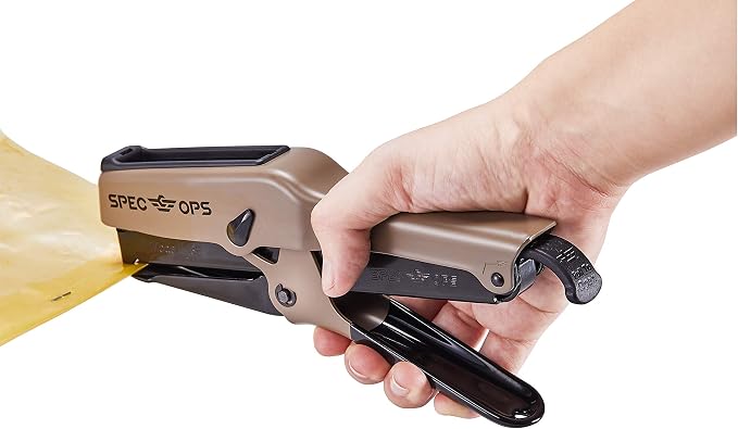 Spec Ops Tools Heavy Duty Plier Stapler for Packaging, Compatible with 3/8" and 1/4" Leg Length Staples, 45 Sheet Capacity, All-Metal