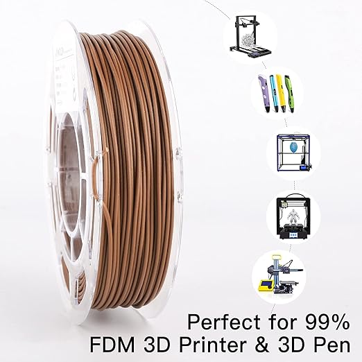 AMOLEN Wood PLA Filament Bundle 3D Printer Filament Wood Sets,Walnut,Cherry,Bamboo,Ebony,3D Printing Filament,PLA Filament 1.75mm,200g*4 Spools