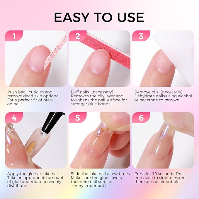 30ML Strong Nail Glue for Press On Nail Tips, Glue Gel for False Nails Fake Acrylic Nail, Upgraded Quick Drying, No Lamp Needed, Long Lasting