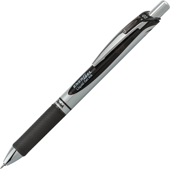 Pentel EnerGel RTX Retractable Liquid Gel Pen,(0.3mm),Extra Fine Line,Needle Tip,Black Ink,(BLN73BP3A),3 Count (Pack of 2)