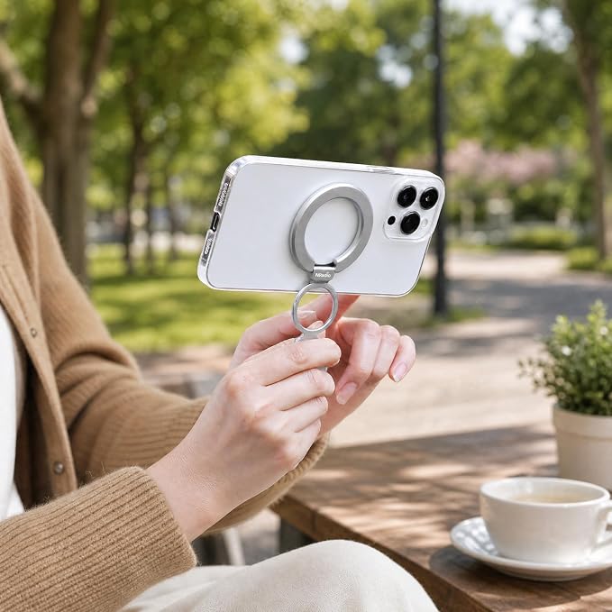 Dual-Side Magnetic Ring Holder, Foldable Gym Phone Stand Grip | Magnetic Mount for the Gym/ Golf Cart for iPhone 17 Pro Max/16/15/14/13/12 Series and MagSafe Cases