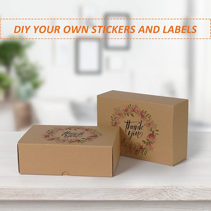 HORLIMER 9x6x3 inches Shipping Boxes Set of 25, Brown Corrugated Cardboard Box Literature Mailer