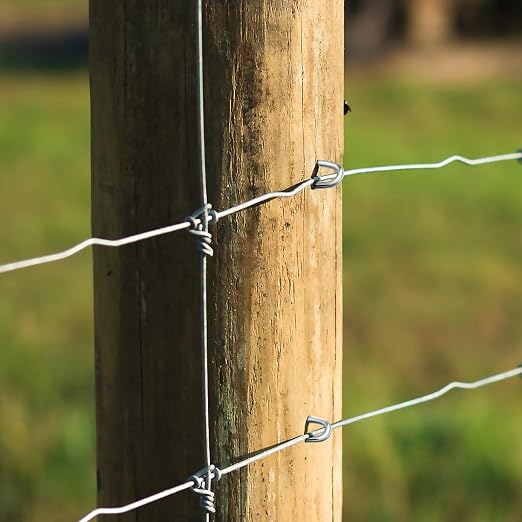 1-1/4 Inch Fence Staples for Wire Fencing, 90PCS U-Shaped Nails, Hot Dipped Galvanized,Double Pointed (Diameter 0.138 Inch)
