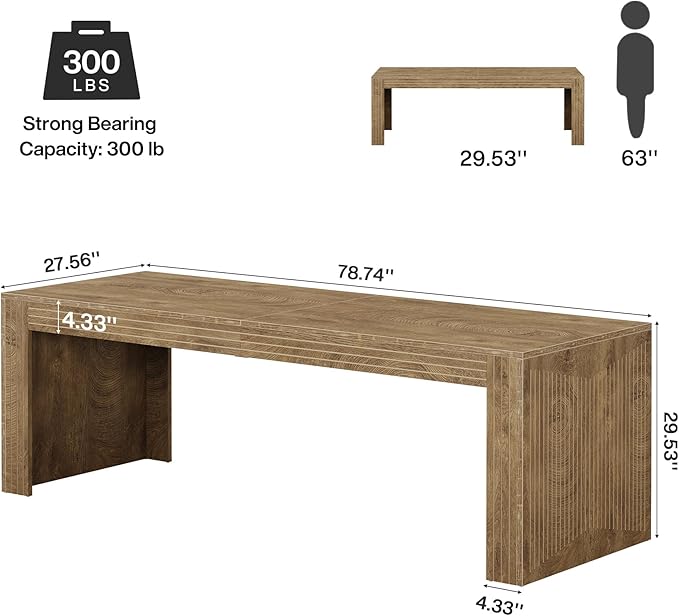 Tribesigns 79-Inch Extra Long Desk Set of 2, Two Person Double Desk for Home Office, Wooden Long Computer Desk Writing Table for Office, Natural Oak