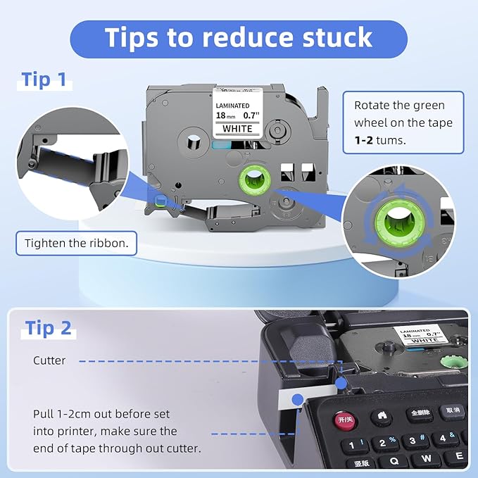 18mm 0.7” Label Maker Tape Compatible with Brother P Touch TZe-241 Laminated White TZ Tape for PT-D410 D400 D600 P700 Printer, 4-Pack Label KINGDOM TZ-241 (3/4in x 26.2ft)