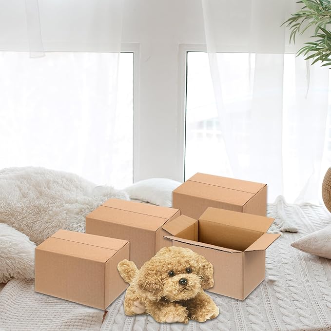 75 Pack Small Shipping Boxes Corrugated Cardboard Mailing Boxes Small Mailing Packing Box for Packing, Moving, Business, 6.9 x 4.5 x 3.7 inches