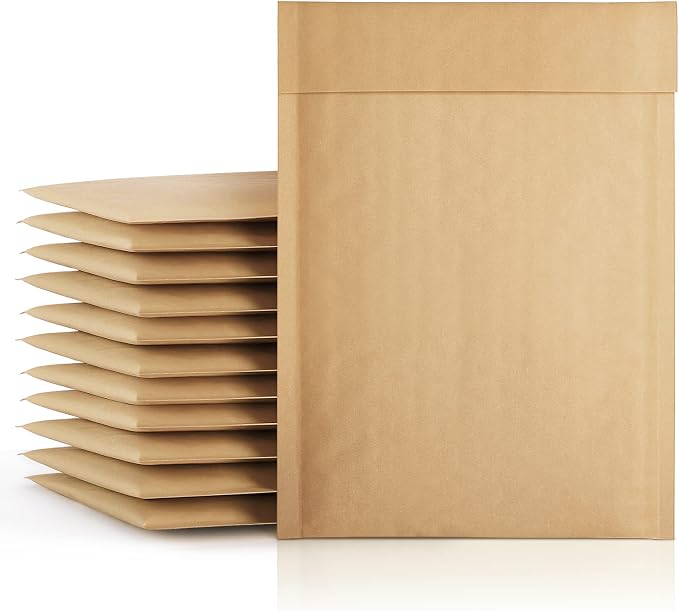 METRONIC Kraft Bubble Mailers 6x10" Padded Envelopes Brown 50 Pack Seal | Usable Size 6x9",Mailing Packaging Bags,Waterproof,Tear-Resistant,Cushioning for Small Business,Bulk Mailers,Accessories