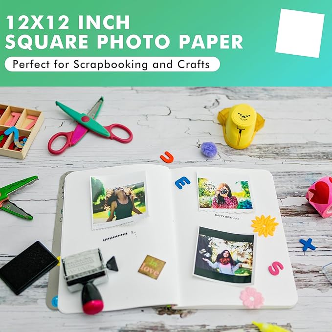 Koala Thin Presentation Paper Double-Sided Matte for Printing Photo 12X12 Inches 110 Sheets Square Photo Paper 32LB Compatible with Inkjet Printer