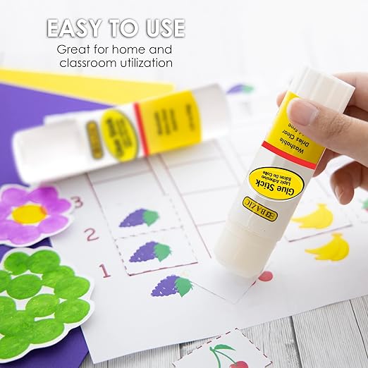 BAZIC Products Glue Stick 36g/1.27 Oz, Multi-Purpose Acid Free, Glue Sticks Set Ideal for Photos Paper Kids at School Home Office (2/Pack), 24-Pack