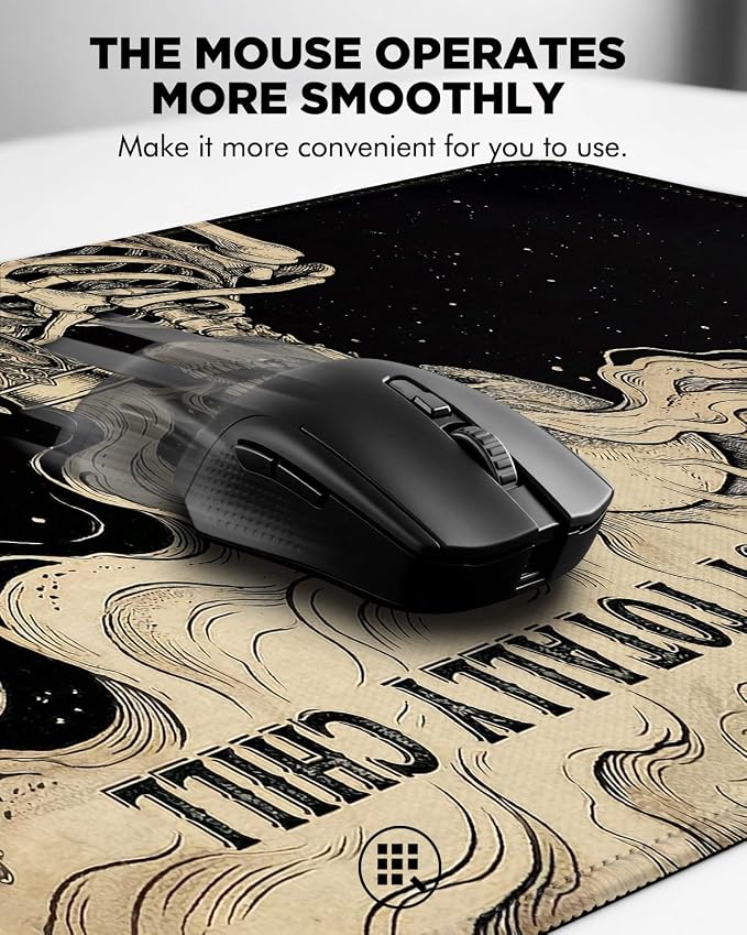 Mouse Pad, Desk Mat, 31.5x11.8in Large Mousepad, Skeleton | Desk Pad with Stitched Edge & Rubber Non-Slip Bottom, Gaming Mouse Pad, Extended Mousepad for Home, Office