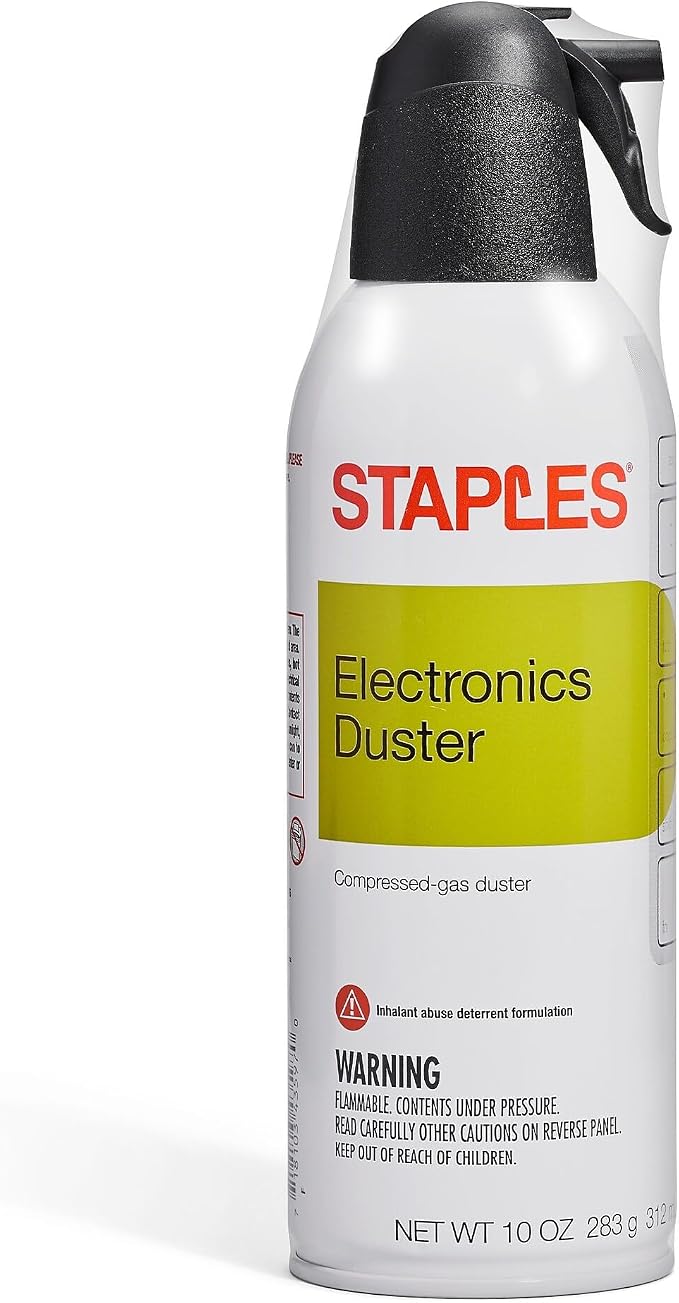 Staples Compressed Air Duster, 10 Oz Cans, 2-Pack | For cleaning electronics, keyboards, and office devices of dust and debris.