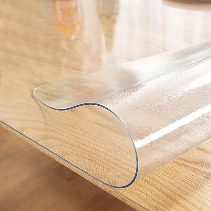 LovePads Frosted Table Cover Protector 18 x 54 in, 1.5mm Thick Plastic Mat | Non-slip Waterproof PVC Table Protector, Cut to Size, Spill-Stain-Scratch Proof, Fits Kitchen, Dining Table, Dresser, Desk