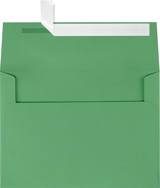 LUXPaper A7 Invitation Envelopes | Peel & Press | 5 1/4" x 7 1/4" | Holiday Green | 80lb. Text | 50 Qty