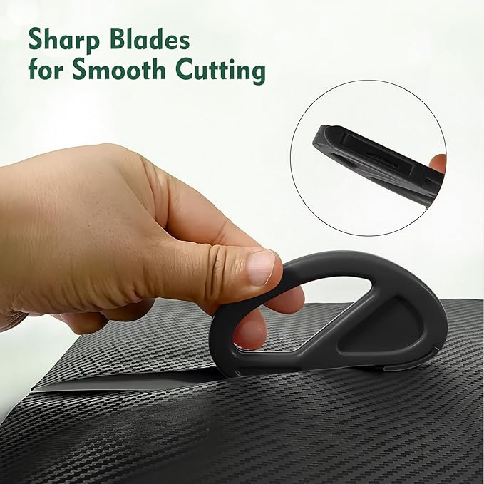 3 Pack Wrapping Paper Cutter & 10 Replaceable Blades, Safety Sliding Gift Wrap Cutter, Effortless Utility Cutting Tool for Christmas, Holidays, Birthdays, Window Tint, Car Wrap, Craft Making