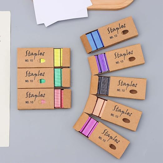 8000 No.10 Staples #10 Colored Staples | Mini Stapler Refill, Smaller Than Standard Staple