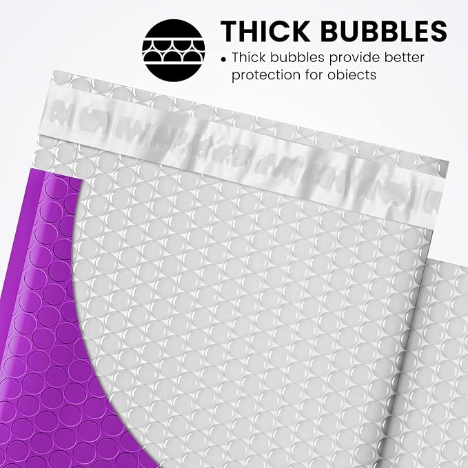 Fuxury Bubble Mailers 6x10" 100 Pack Purple Padded Envelopes Usable 6x9" | Seal Seal Mailing Envelopes Bubble Padded, Shipping Bags for Mailing,Packaging, Small Business, Boutique, Bulk #0