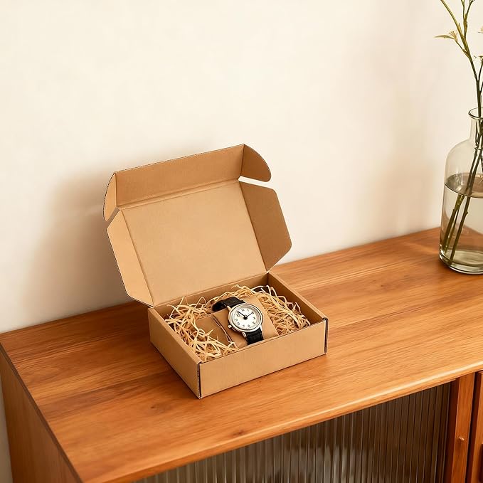 7x5x2 inch Shipping Boxes Set of 15 Brown, Inner Size 6.6x4.6x1.6 inch Cardboard Box Mailers for Small Business Packaging Mailing or Gift Wrapping Giving