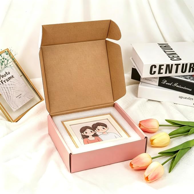 Pink Shipping Boxes 24 Pack 8x6x2 inches, Corrugated Cardboard Mailer Boxes | Kraft Mailer Boxes for Small Business and Gift Giving, Colorful Packing Boxes for Shipping Jewelry, Cosmetics and Perfume