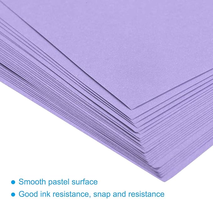 MECCANIXITY 50 Sheets Colored Copy Paper 8.3 x 11.7Inch Printer Paper 80gsm Light Purple for Office Printing, Document Copying, Invitations, Forms, Art Projects