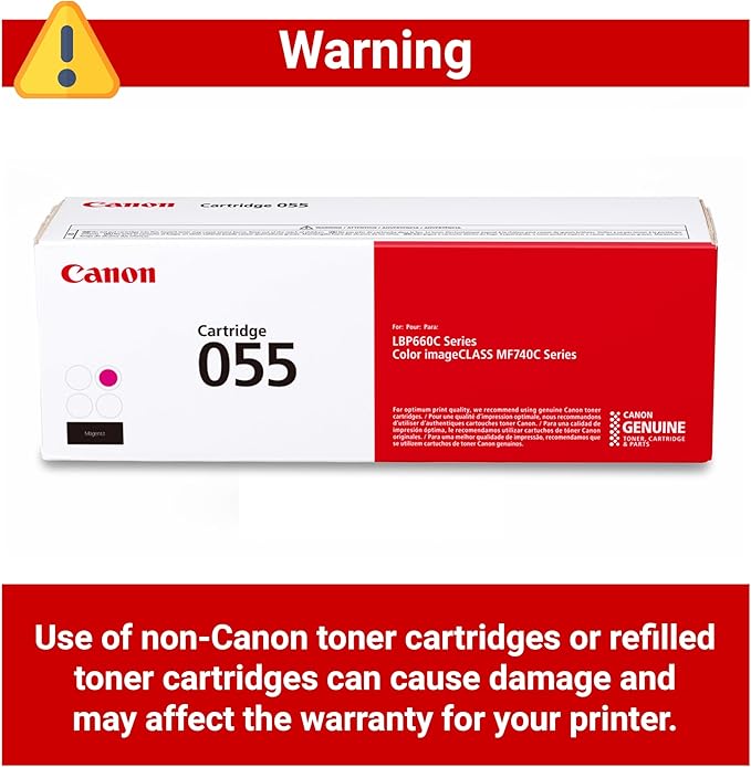 Canon Genuine 055 Magenta Toner Cartridge Compatible with LBP664Cdw, MF741Cdw, MF743Cdw, MF745Cdw, MF746Cdw