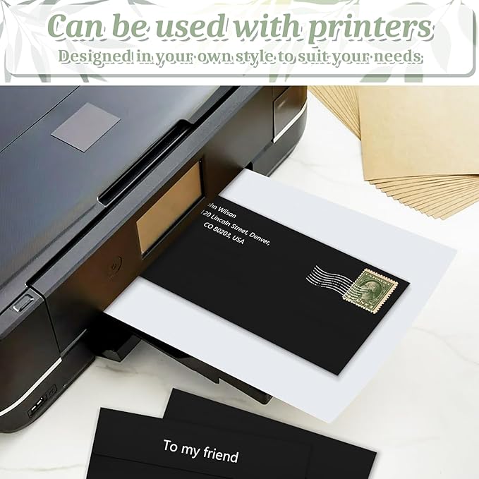 200 Pcs #10 Business Envelopes, Self Seal Standard Envelopes, Windowless Business Mailing Envelopes for Office, Checks, Letters, Invoices, Statements, Wedding, Size 4-1/8 x 9-1/2 inch (Black)