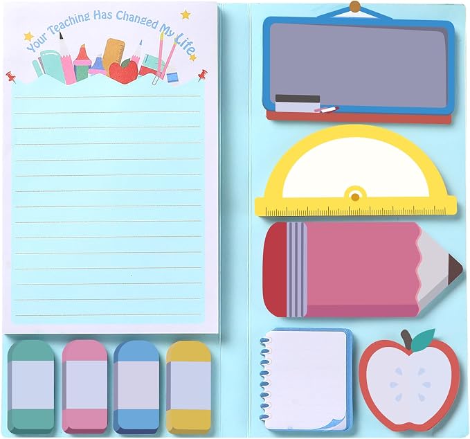 Sticky Notes Set Blackboard Self-Stick Note Pads Teacher Appreciation Gift Writing Memo Pads School Office Supplies