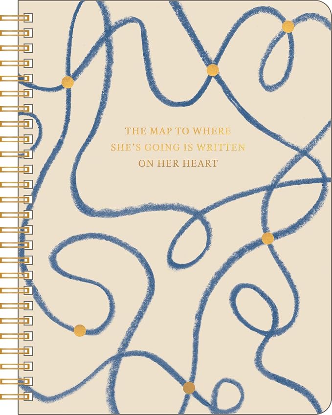 Compendium Spiral Notebook - The map to where she’s going is written on her heart. — A Designer Spiral Notebook with 192 Lined Pages, College Ruled, 7.0”W x 9.25”H