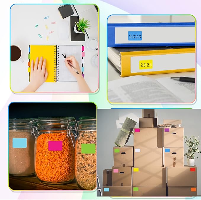 2800 Pcs Rectangular Color Coding Labels, 0.5" x 0.75" Price Stickers Garage Sale Stickers Square Removable Assorted Labels for File Folder Tabs Classrooms Offices Home Labeling Marking