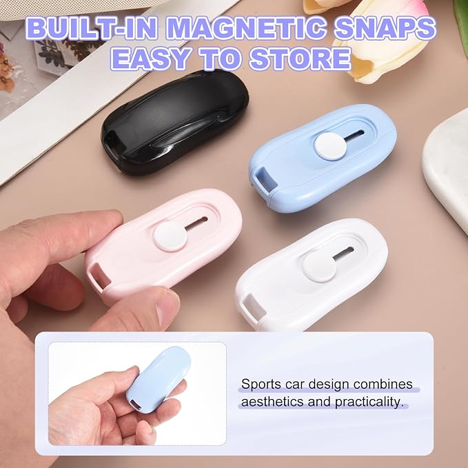 PATIKIL Mini Box Cutters, 2Pcs Retractable Small Utility Knife Magnetic Package Opener for Opening Boxes Envelopes Packages Paper Tapes Home Office Supplies, Sky Blue/White