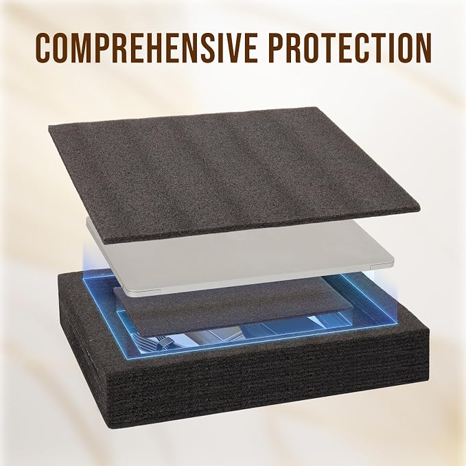 Laptop Shipping Box with Foam Protection, Secure Mailer for Up to 17 Inch Laptop, Safe Cardboard Shipping Box for Notebook Computers (17x13x3.1) (Pack of 2)