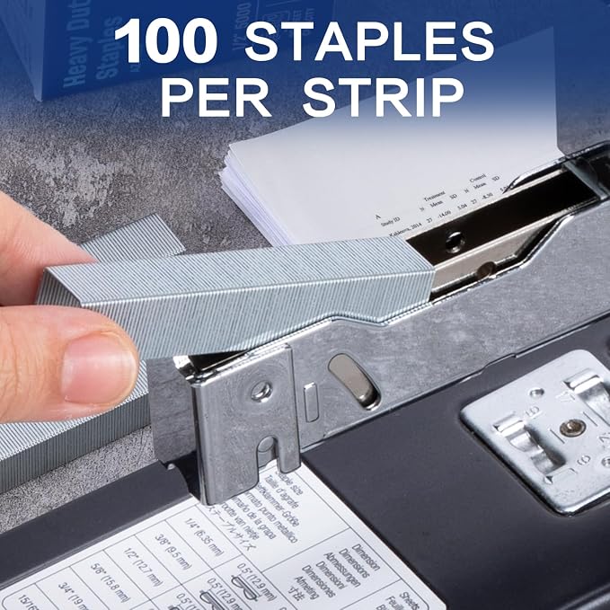 Deli Staples, Heavy Duty Staples for Heavy Duty Staplers, 1/2'' Length | 90 Sheet Capacity, 100/Strip, 5000/Box