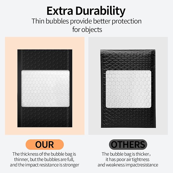 4×8" Inch Bubble Mailers 100 Pack Small Bubble Mailers Waterproof Padded Envelopes Self Seal Adhesive Shipping Bags for Mailing Cards Jewelry Makeup and Small Business Packaging