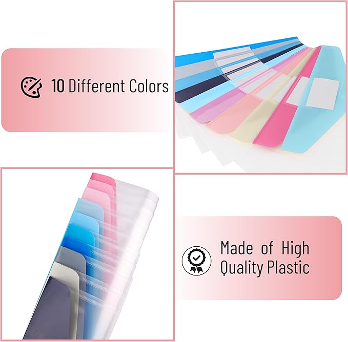 Mr. Pen- Clear Plastic Envelopes, 10 Pack, A4, Letter Size, Colorful, Clear Folders for Documents Plastic Envelopes for Documents