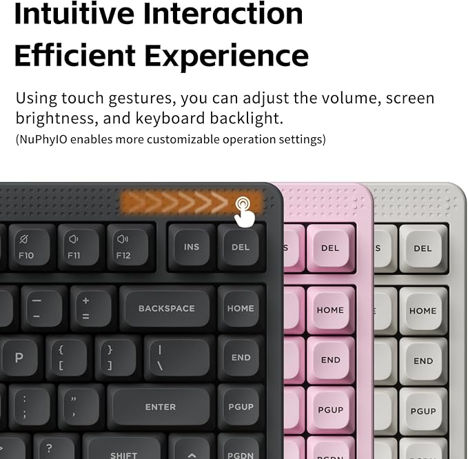 NuPhy Node75 Wireless Mechanical Keyboard, 75% Hot Swappable Custom Keyboard, 82 Keys Computer Gaming Keyboards, Supports Touch Gestures, PBT Keycaps, RGB Backlit, Bluetooth/2.4GHz/USB-C | Hot-Swappable 75% Custom Keyboard, 82 Keys Computer Gaming Keyb...
