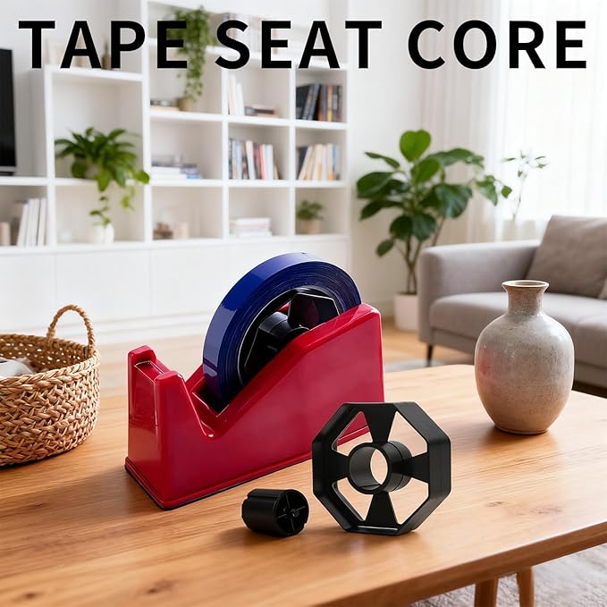Tape Dispenser Replacement Core Set, 1" and 3" Plastic Tape Roll Insert, Black Tape Dispenser Core for Shop, Office, and School, Durable Spare Parts for Easy Tape Dispensing and Replacement