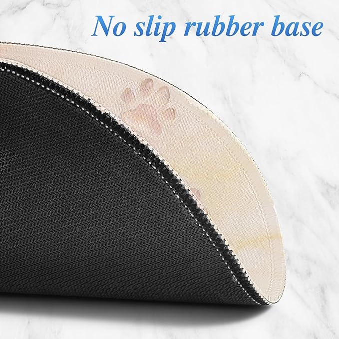 Round Mouse pad, high-end Texture, Sewn Edge Design, Anti-Slip Rubber Base. 8.6 x 8.6 inches (Pastel Paws)