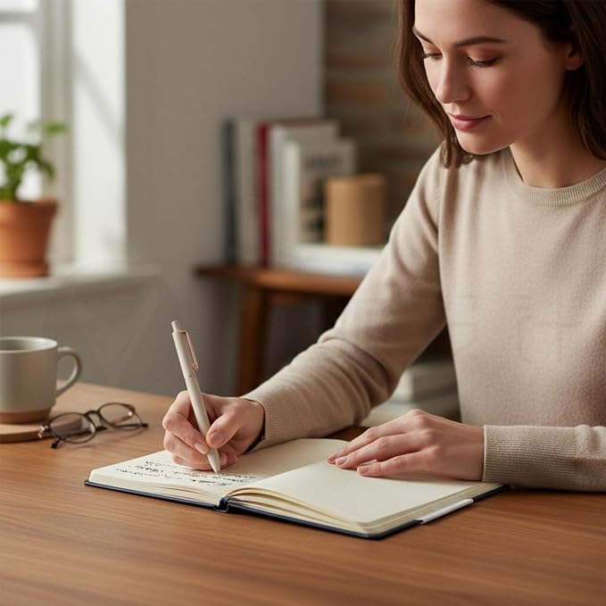 SUIN A5 Hardcover Lined Journal, 192 Pages, 100 GSM Smooth Paper, Blue | Clean Full-Page Ruled Layout, Slim Sturdy Cover, Color-Matched Bookmark & Secure Elastic Closure